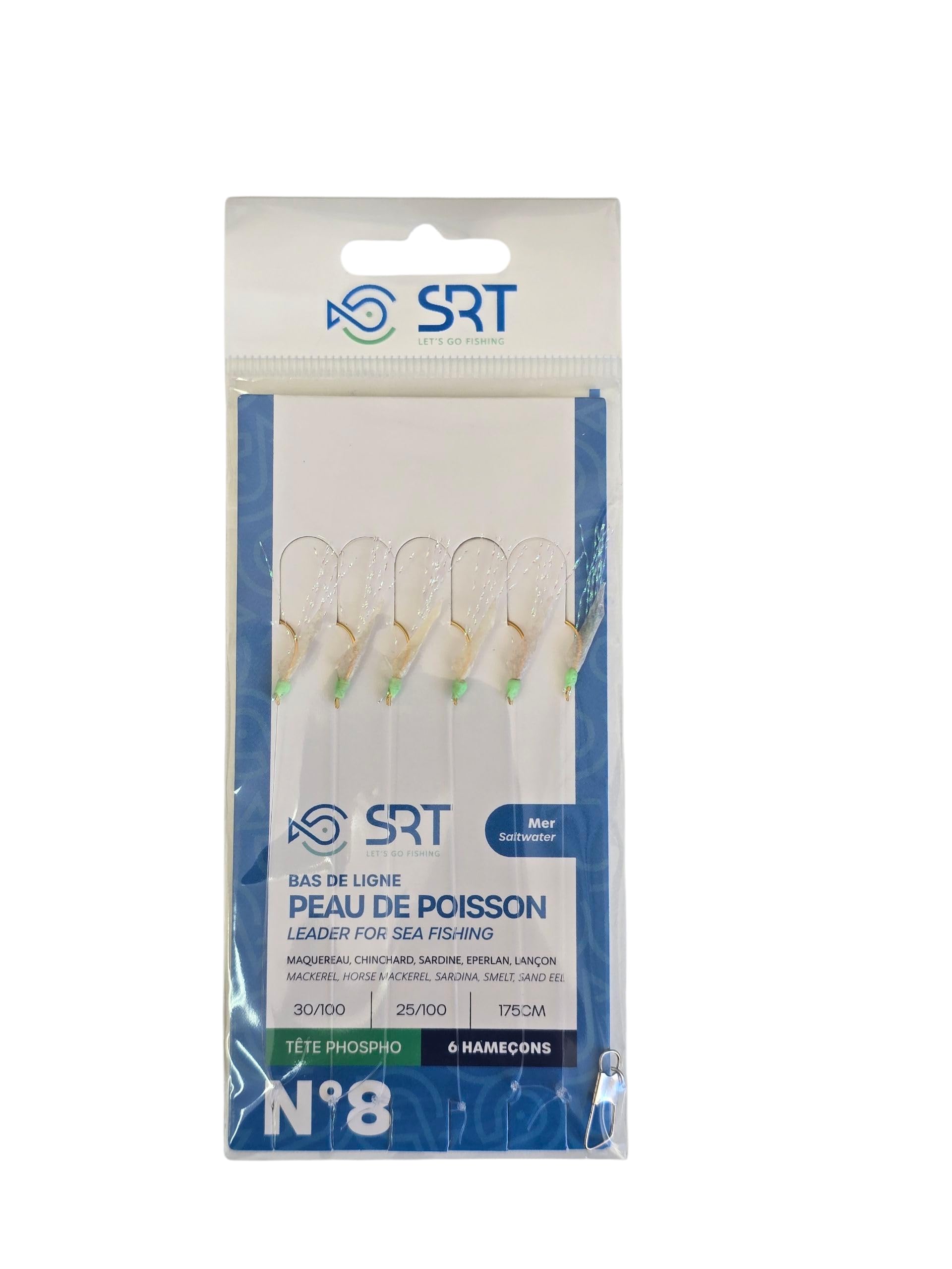 18 Pezzi Parature Kit 3 Confezioni Pesca in Mare Montatura Sabiki con 6 Ami, 175CM, Testa Fosforescente per Sgombro, Sardina Surello