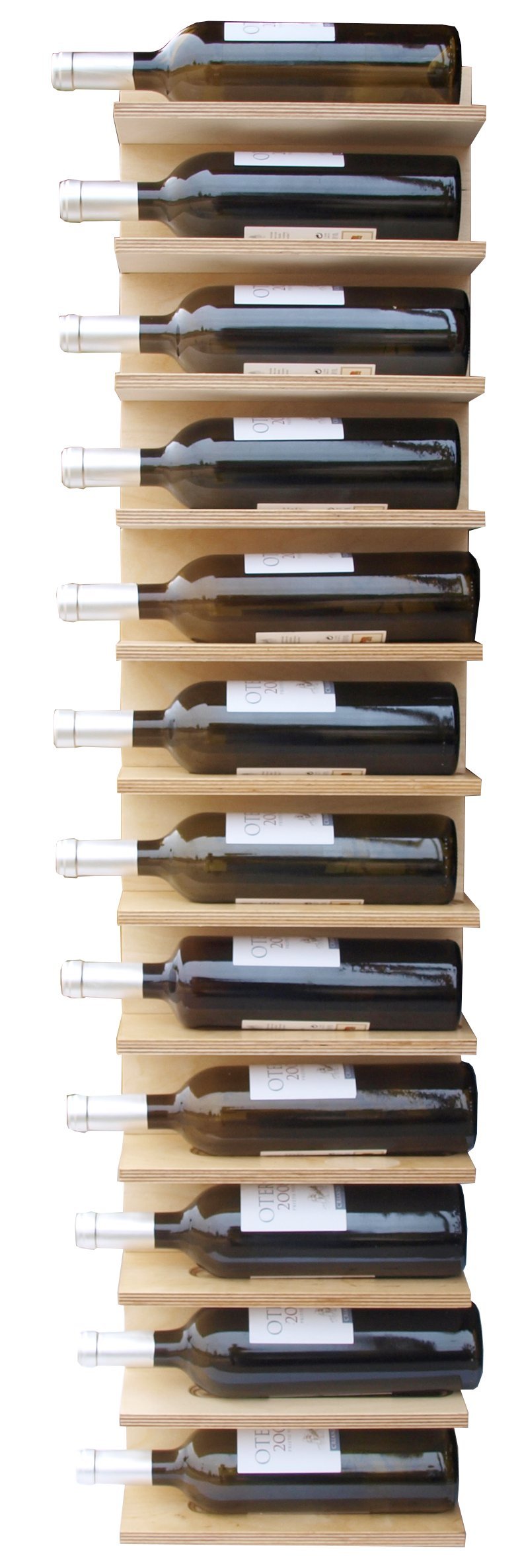 Expovinalia Casier à Vin 12 Bouteilles En Pin - Chêne Clair 58x24x32 Cm, Empilable Et Modulable