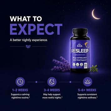 HerbaMe Melatonin Free Sleep Aid Calm Your Mind at Night with Magnesium Glycinate, Chamomile, Apigenin & GABA, Valerian for Relaxation, Restful Sleep & No Grogginess 90 Capsules