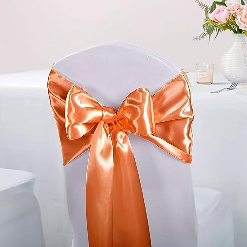 Miniatura 4 de Paquete de 15 caminos de mesa naranjas, camino de mesa de satén de otoño de 12 x 108 pulgadas de largo, camino de mesa de seda y tela suave para