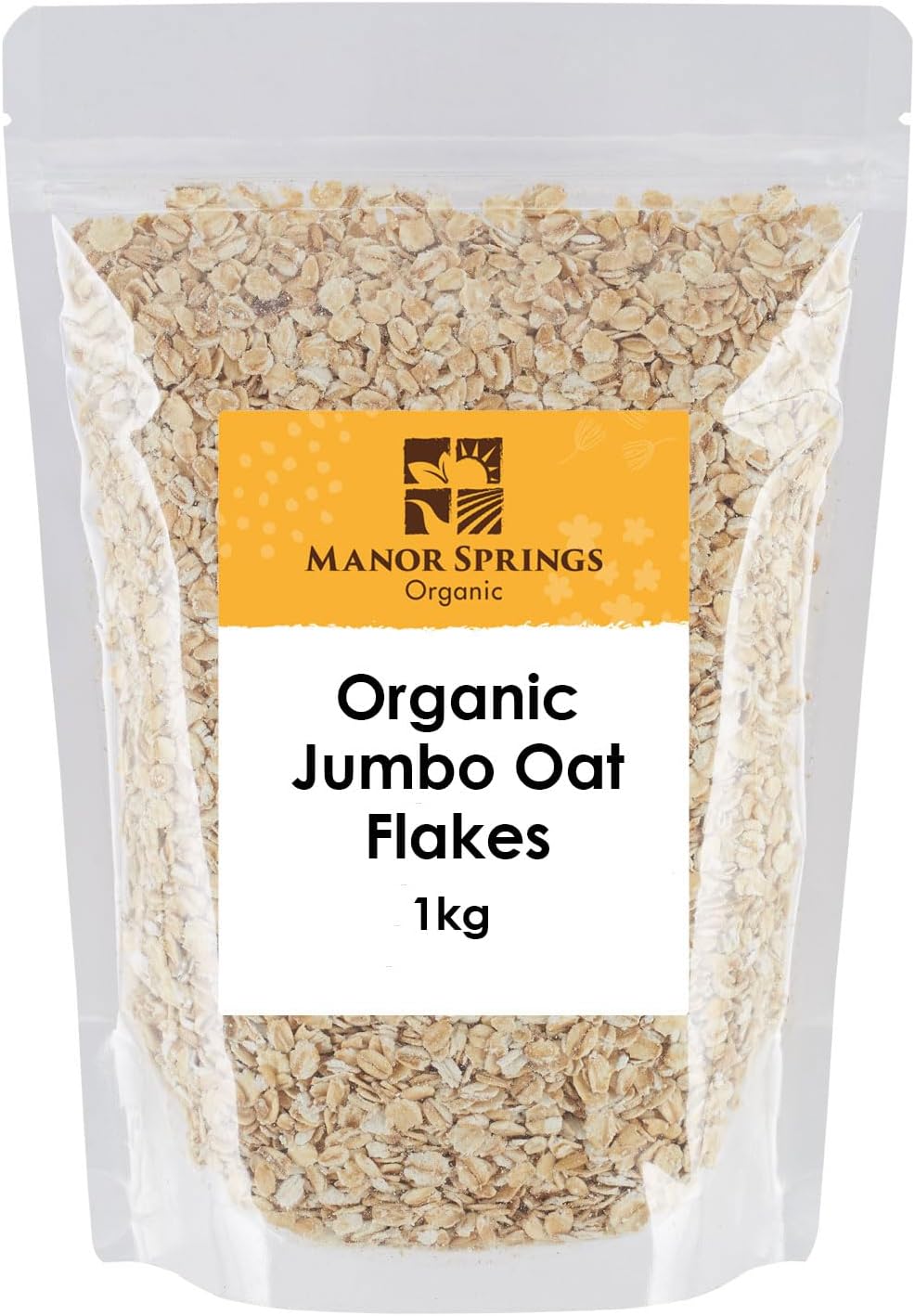 Organic Jumbo Porridge Oats 1kg (Jumbo Oat Flakes) - by Manor Springs Organic