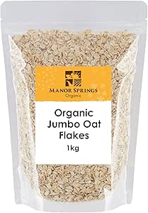 Organic Jumbo Porridge Oats 1kg (Jumbo Oat Flakes) - by Manor Springs Organic