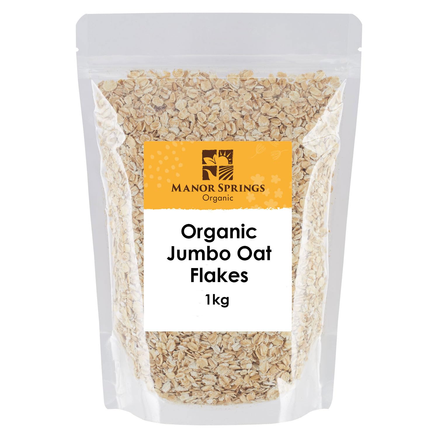 – Organic Jumbo Porridge Oats 1kg (Jumbo Oat Flakes) - by Manor Springs Organic