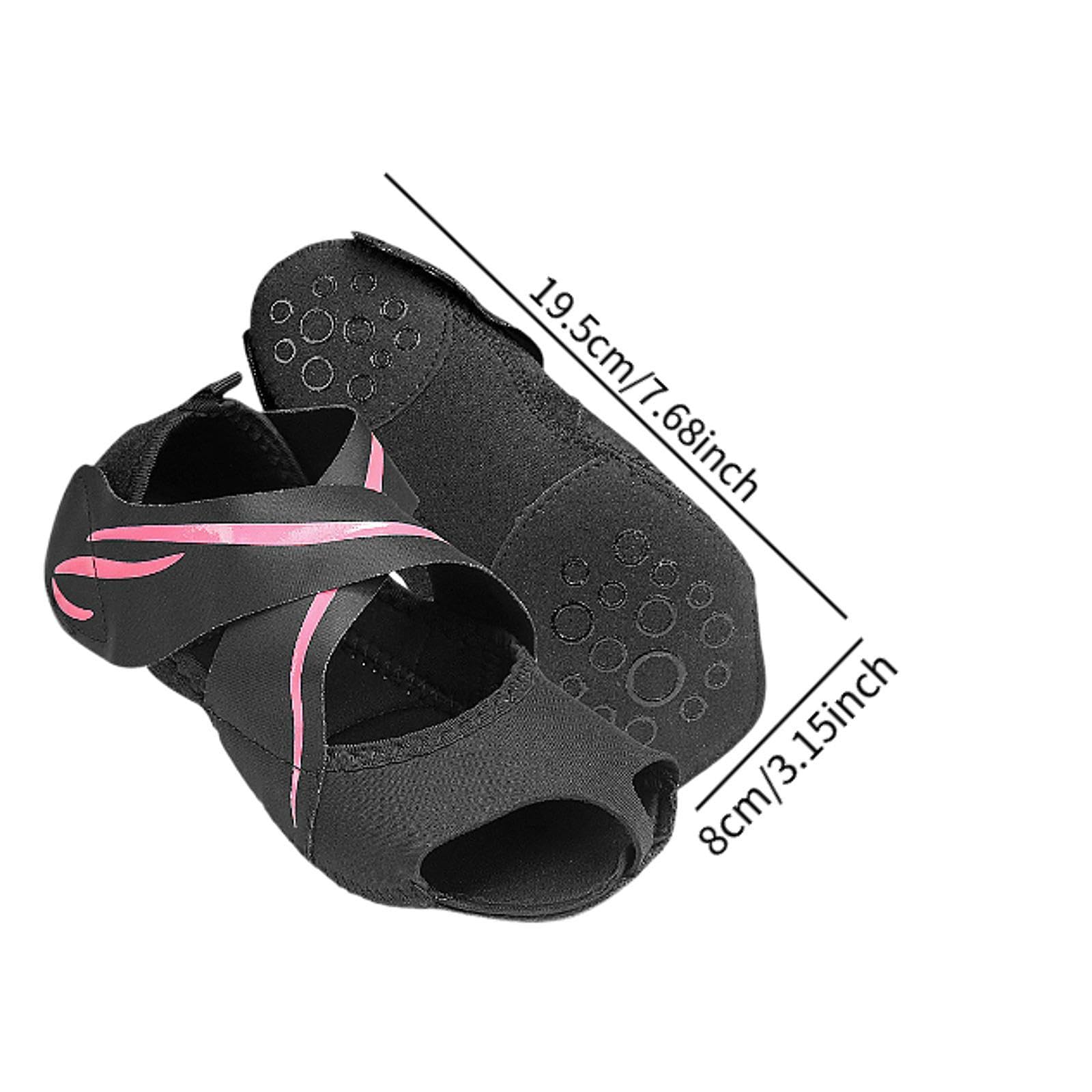 UGPLM Socks, Toeless Cross Tie Non Slip Sports Socks for Women, Pink, M