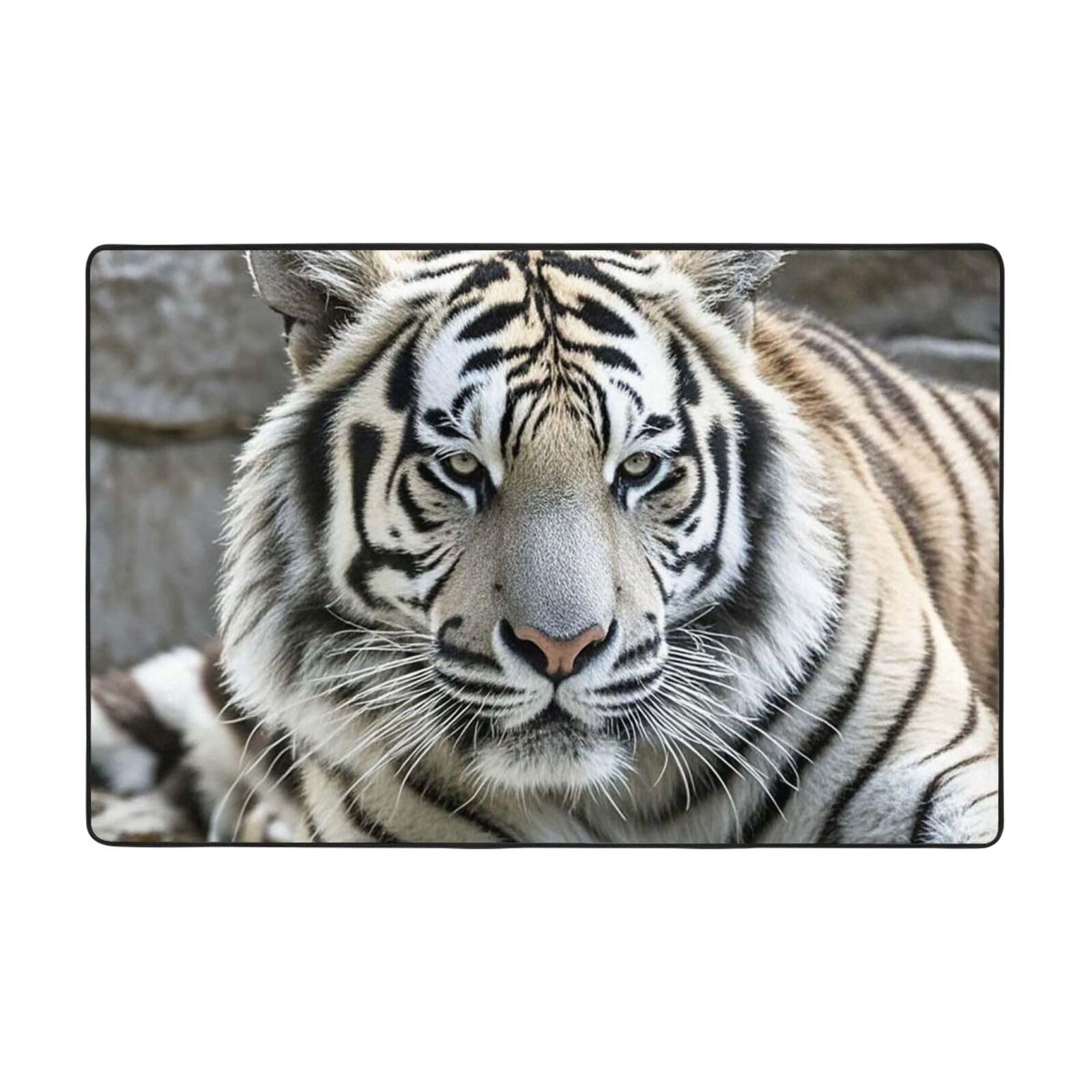 Tapis tigre noir et blanc vintage imprimé pour salon et chambre