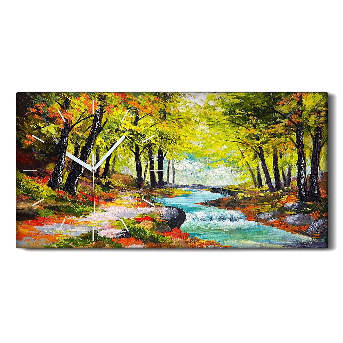 Horloge sur toile paysage d'automne sans bruit mécanisme silencieux moderne