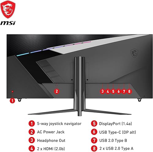 MSI MAG401QR écran plat de PC 101,6 cm (40") 3440 x 1440 pixels UltraWide Quad HD Noir - 6