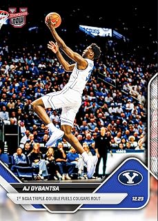 2025 Topps Bowman U Now AJ Dybantsa #39 1st NCAA Triple Double Fuels Cougars Rout BYU Cougars Rookie RC Basketball Card