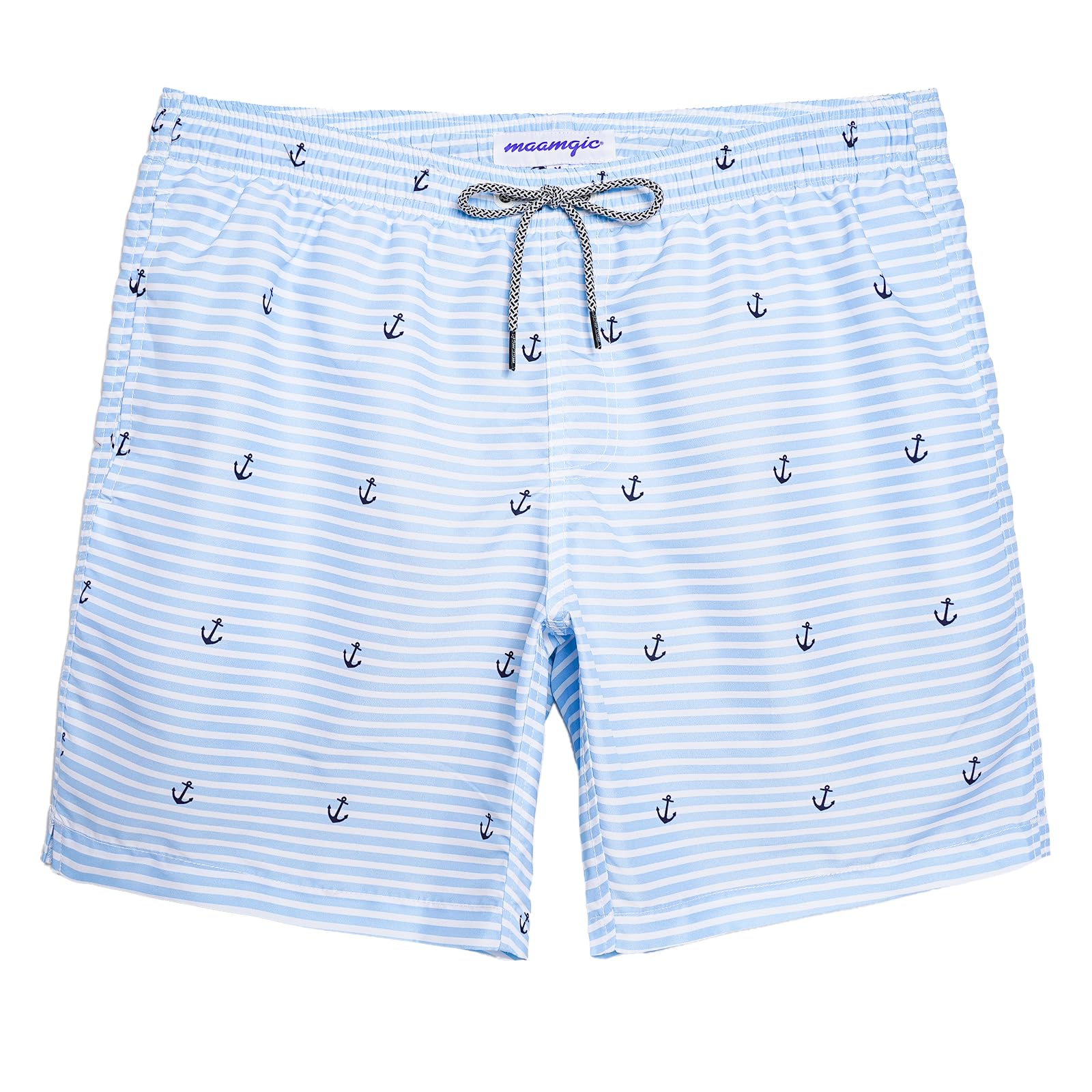 maamgic Mens Swim Trunks Quick Dry Mesh Linner with Pockets 7" Beach Shorts