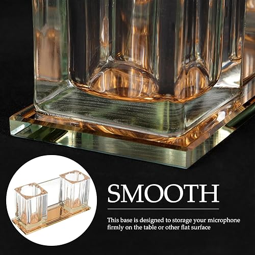 Miniatura 7 de Mic Stand Acrylic Desktop Holder Tabletop Stable Storage Wear-Resistant Desk Stand