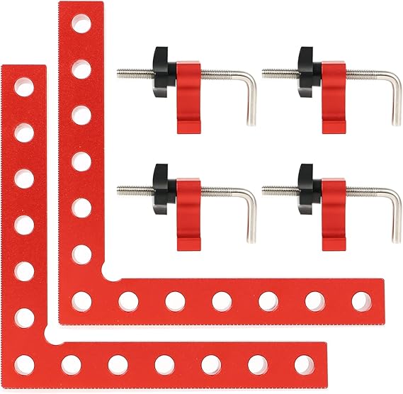 Mardatt 4er-Set 90° Winkelschrauben - Verstellbare Alu-Eckenklemmen Für Präzise Holzverbindungen & Bilderrahmen