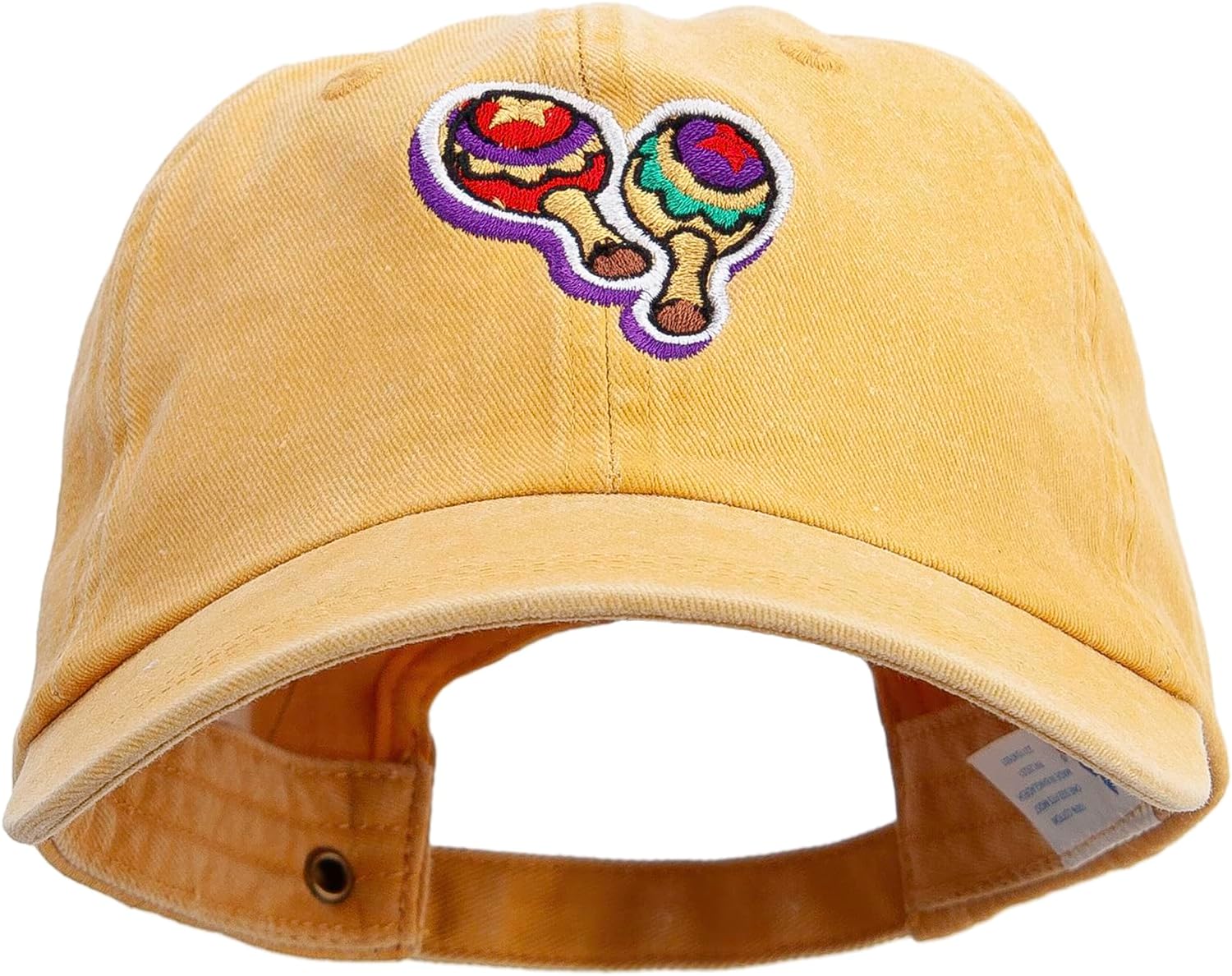 e4Hats.com Mardi Gras Cabasa Embroidered Pigment Dyed Wash Cap