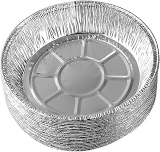 20PCS Disposable Aluminum Foil Plates, Round Tin Foil Pie Pans for Air Fryers, Baking, Cooking, Storage, Roasting (7 inch)