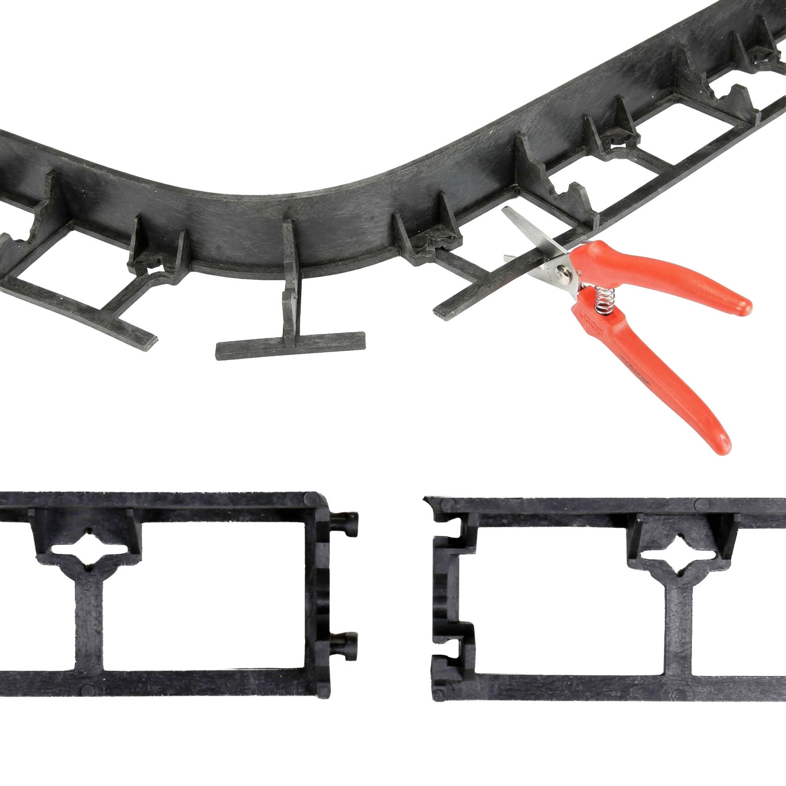 geoBORDER Delimitador de Bordes, Césped delimitadores para Bancal Césped Borde de Ladrillos + 3 Clavos por Metro (8 Metros, 5.5 cm)