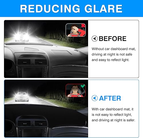 Vista 92 de Autorder Alfombrilla de cubierta de salpicadero para Ford F150 F250 F350 1992-1996 Accesorios Cubierta de tablero de franela para salpicadero