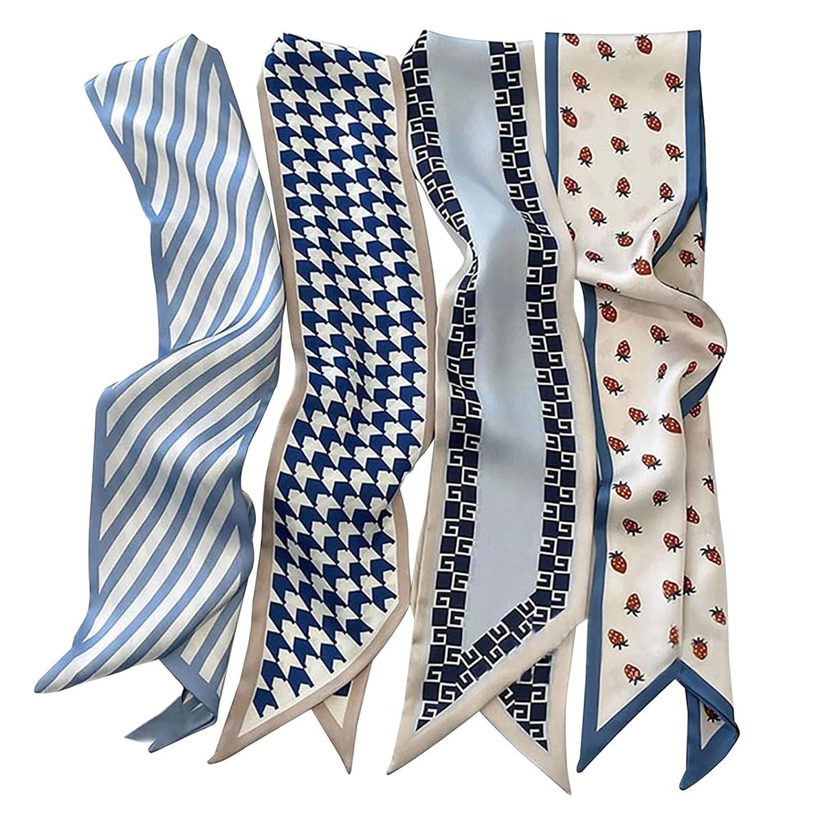 sannidhi Neck Hair Scarf for Women Stylish Silk Scarf for Women Assorted Floral Prints Scarfs Small Scarves for Hair Styling and Handbag Decor-picture-48
