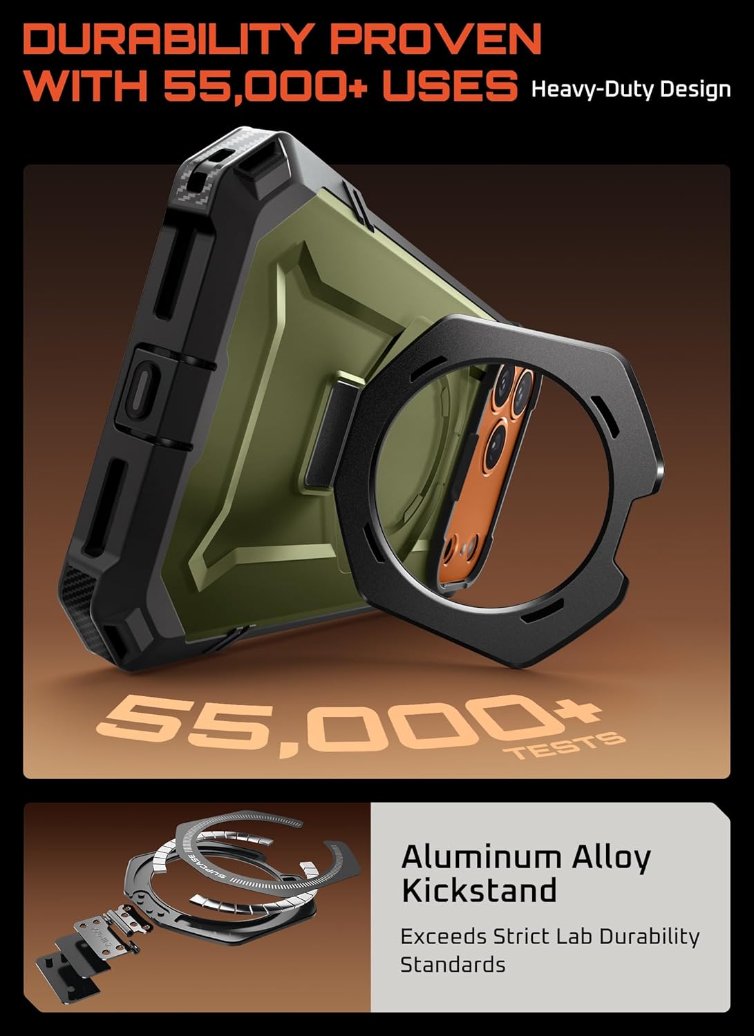 SUPCASE for iPhone 17 Pro Case with Kickstand (Unicorn Beetle Grip), [Camera Control Cover] [Compatible with MagSafe] [Military-Grade Drop Protection] Heavy Duty Magnetic Phone Case, Guldan - Image 5