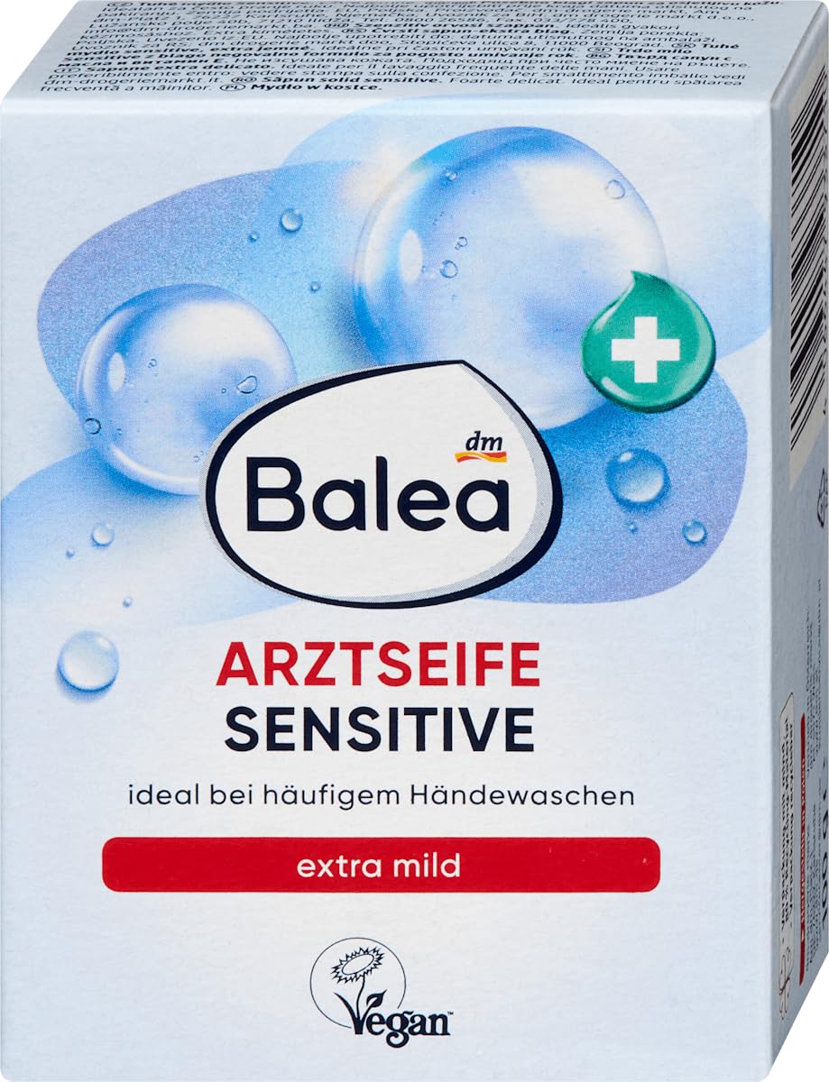 Seife, ärztlich empfindliche Seife, 100 g – Marke DM Deutschland – Kompatibel mit Balea – Seifenstück, Arztseife sensitive, 100 g Lebensmittel & Getränke