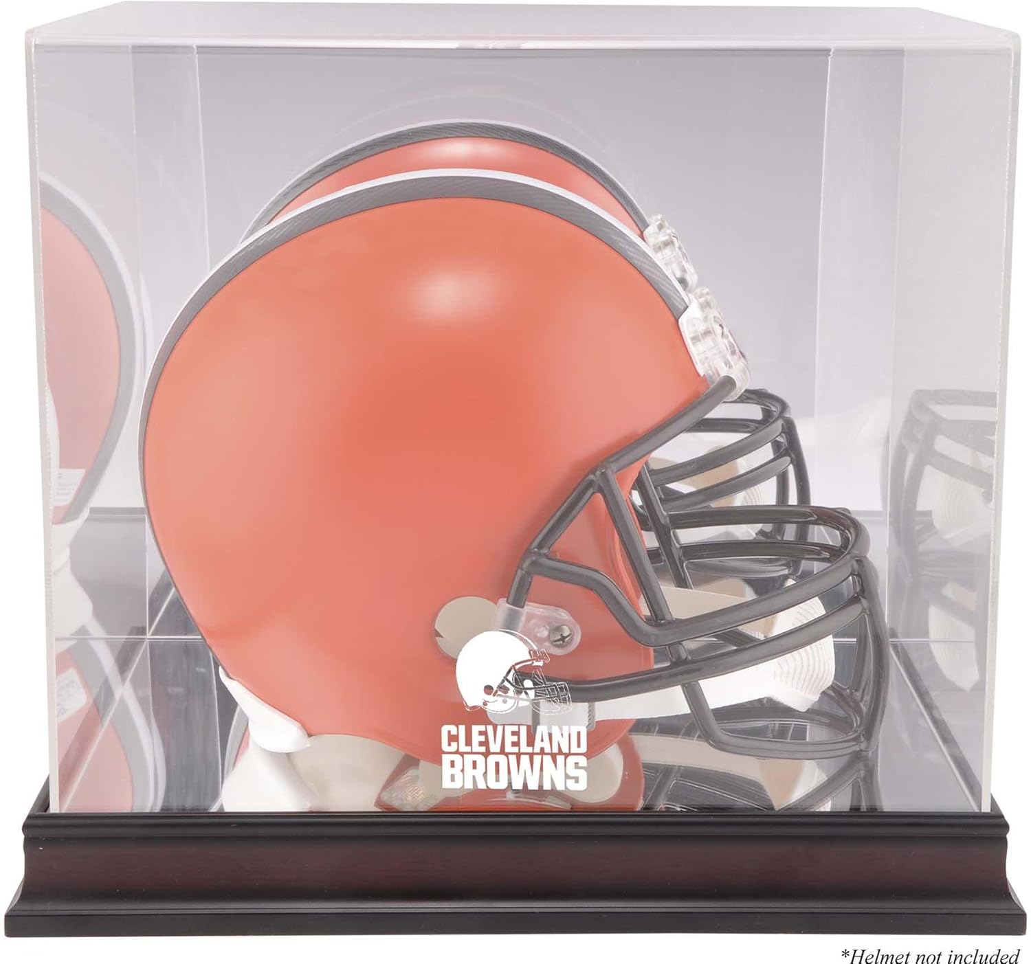 Cleveland Browns Mahogany Helmet Logo Display Case with Mirror Back - Football Helmet Logo Display Cases ''Case Only''