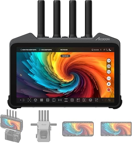 Accsoon CineView M7 Pro 4K60 Transmisor de video inalámbrico Receptor y monitor de cámara, 7 pulgadas Control de cámara 3D LUT de doble banda SDI