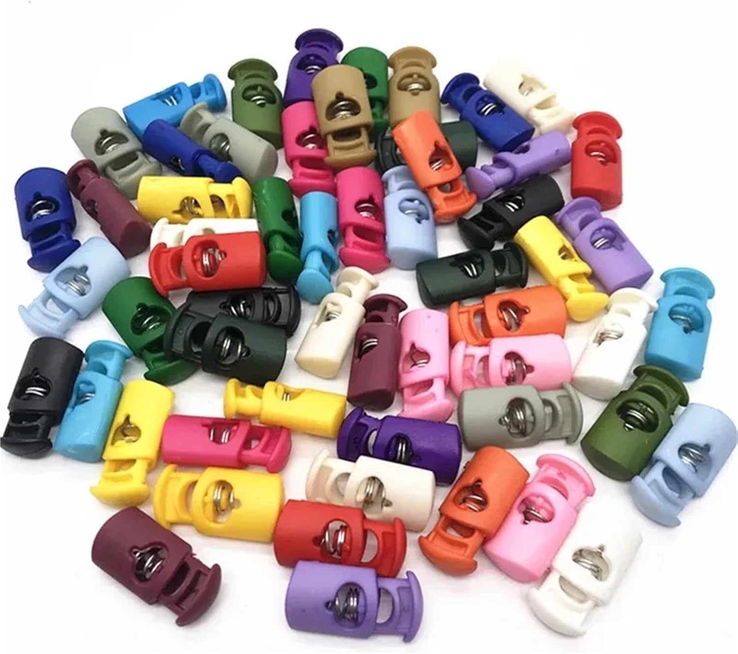 Plastic Cord Lock 200Pcs Single hole Plastic Stopper Cord Lock Tighten Spring Cord End Buckles For Drawstring