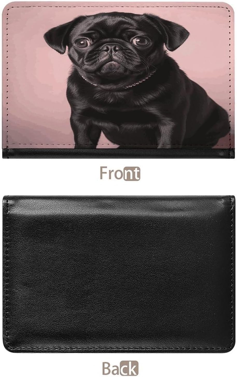 Cute Black Pug Passport Holder for Travel Passport Cover image 3
