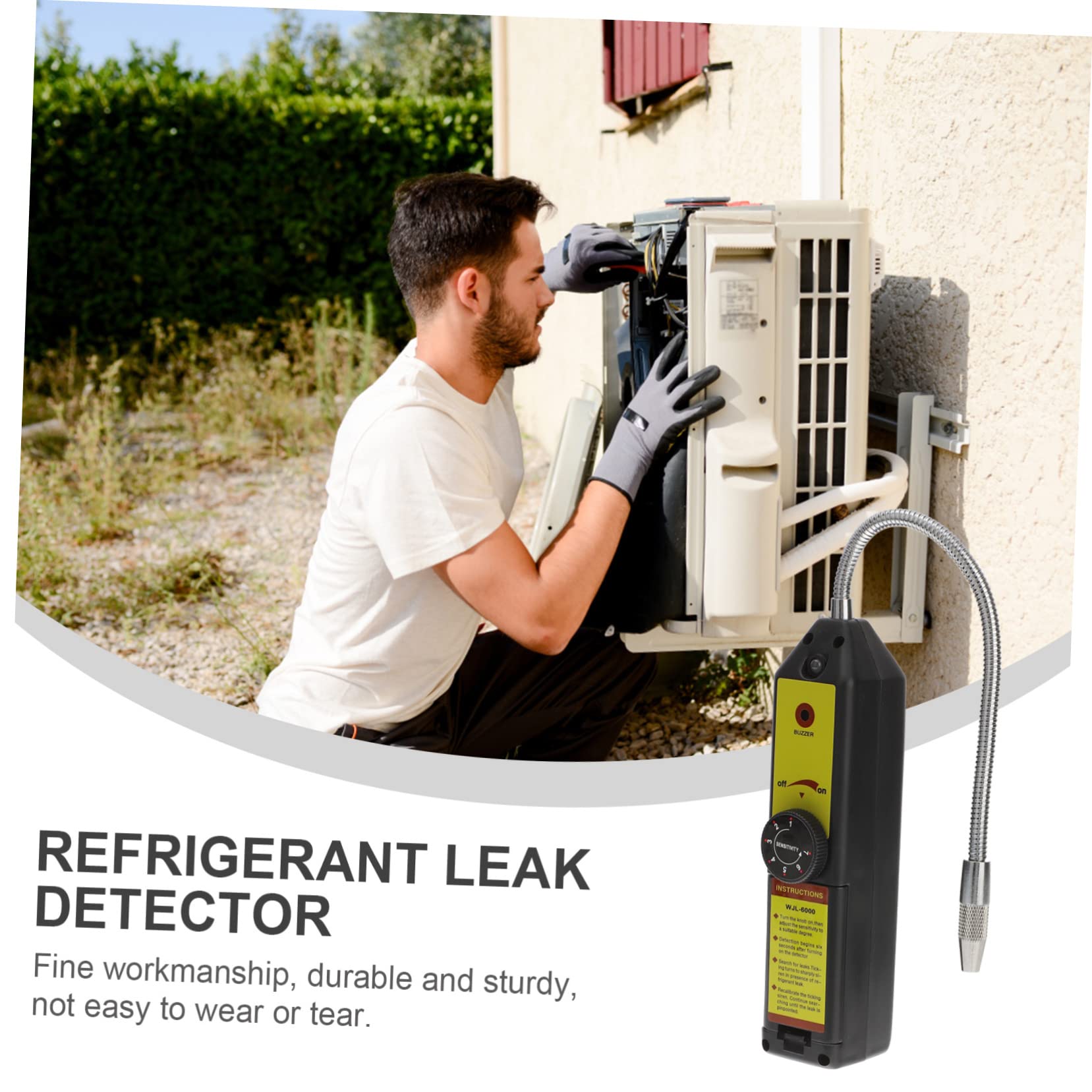 SHINEOFI Detector de Fugas de Refrigerante Herramienta para HVAC de Seguimiento Automático Alta Sensibilidad Comprobador de Gas Sonido de Advertencia 1
