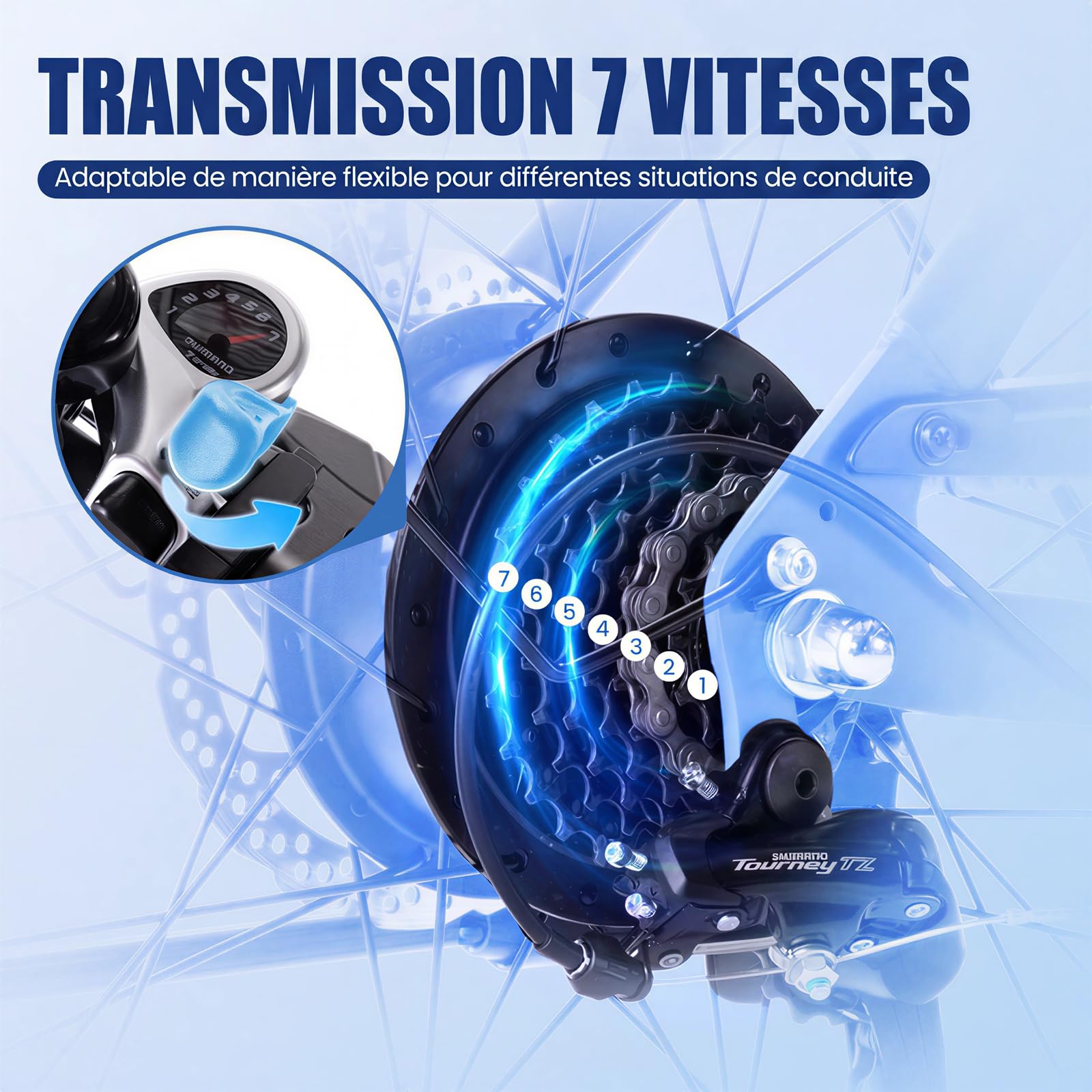Vélo Électrique Adulte 26", Batterie Amovible 468 Wh, Autonomie jusqu'à 88,5 km, 25 km/h, Vélo de Trekking avec Moteur 250W, VTC Électrique Adulte 7 Vitesses, Charge Max. 120 kg, E-Bike Adults