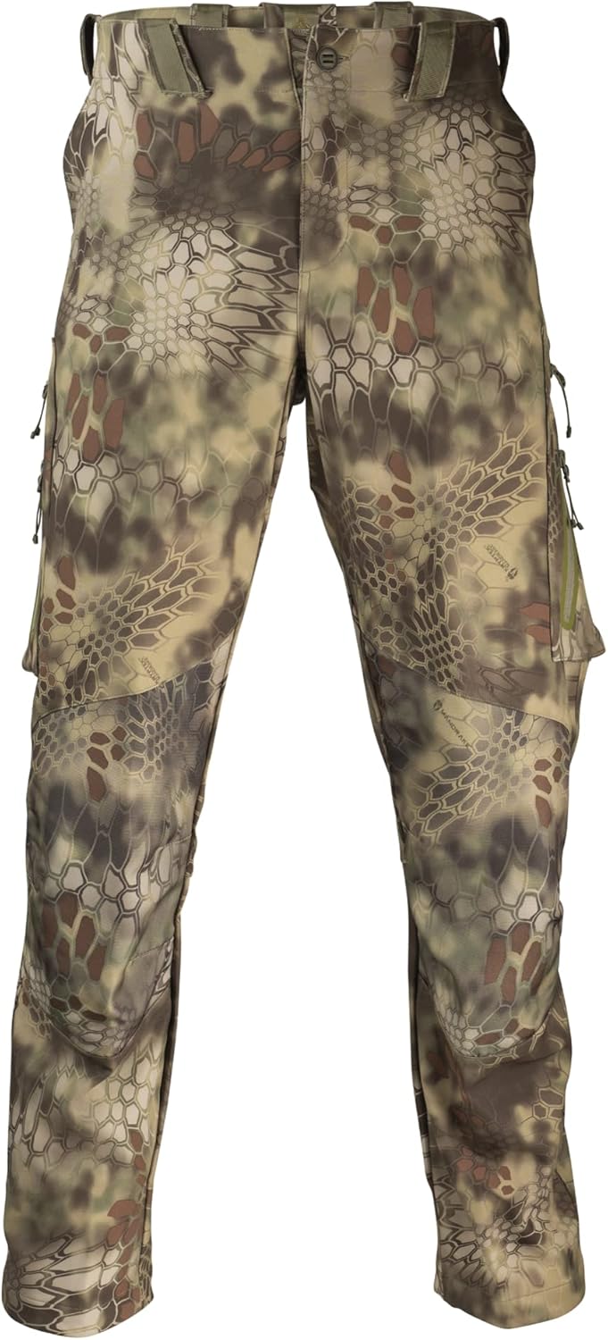 Kryptek Mens Alaios Pant, Lightweight, Quick Drying 8 Pocket Camo Hunting Pant with Reinforced and Padded Knee