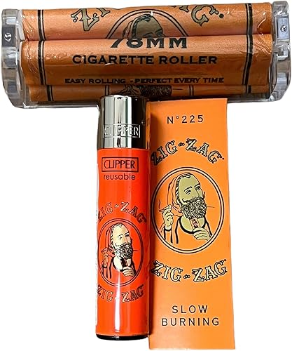 Miniatura 2 de Zig Zag - Papel rodante de 1 14 naranja + encendedor de cortaúñas + máquina rodante de 3.071in + tarjeta de cuchara RSV