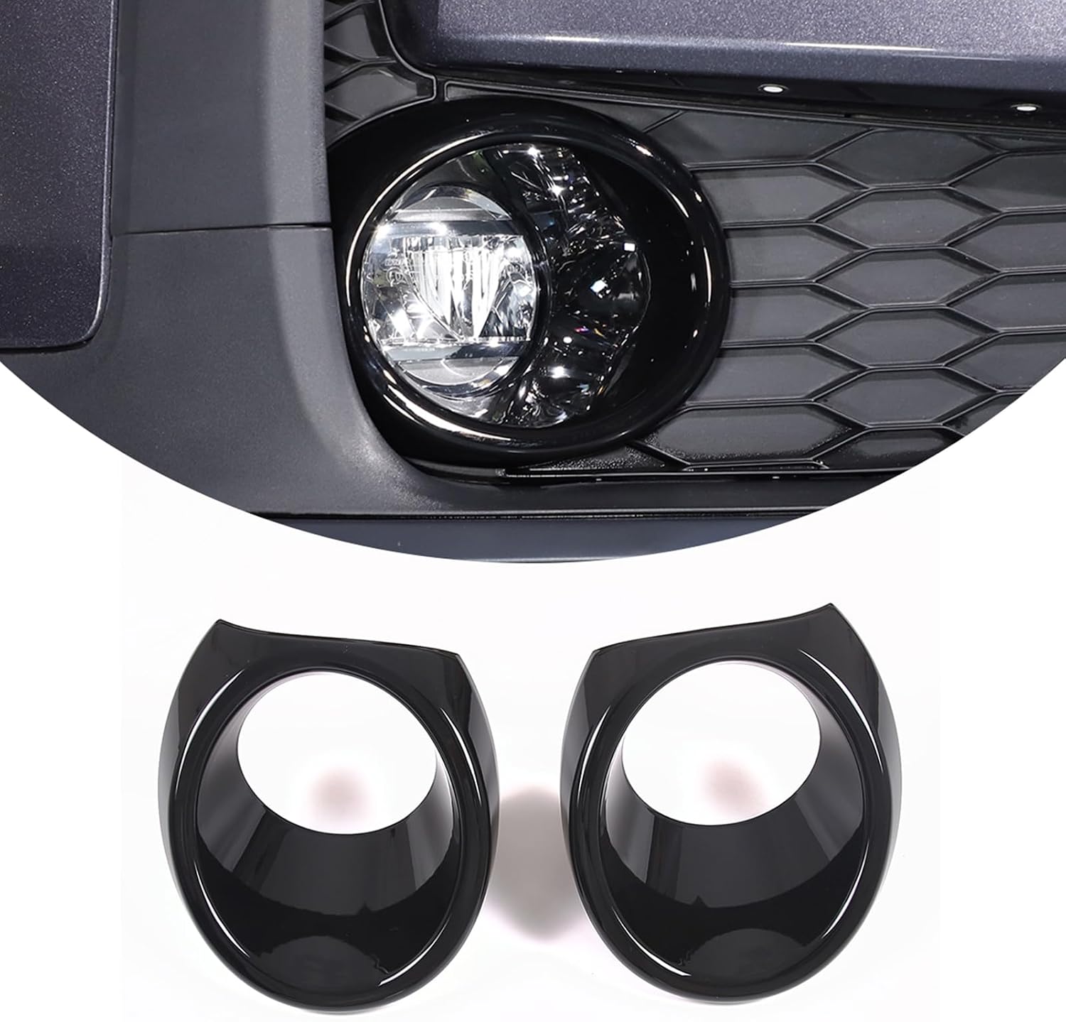Car Front Fog Light Cover Trim Fit for Honda Pilot 2019 2020 2021 2022, ABS Car Front Bumper Fog Light Lamp Cover Trim Molding Protection Accessories (Black)