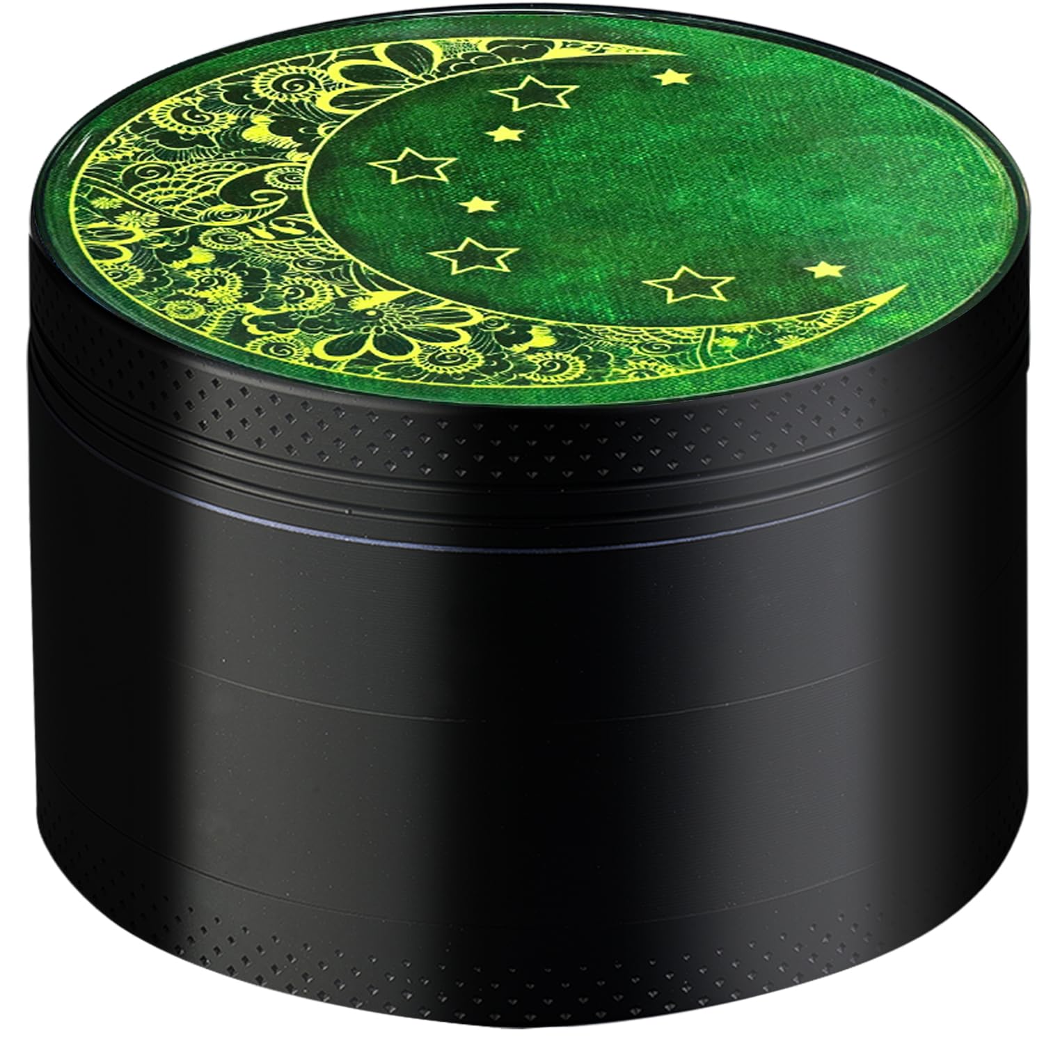 Sytranrein Herb Grinder –63mm Premium Metal Grinder for Dry Herbs & Spices, 4 Piece Grinder with Magnetic Top (Moon)