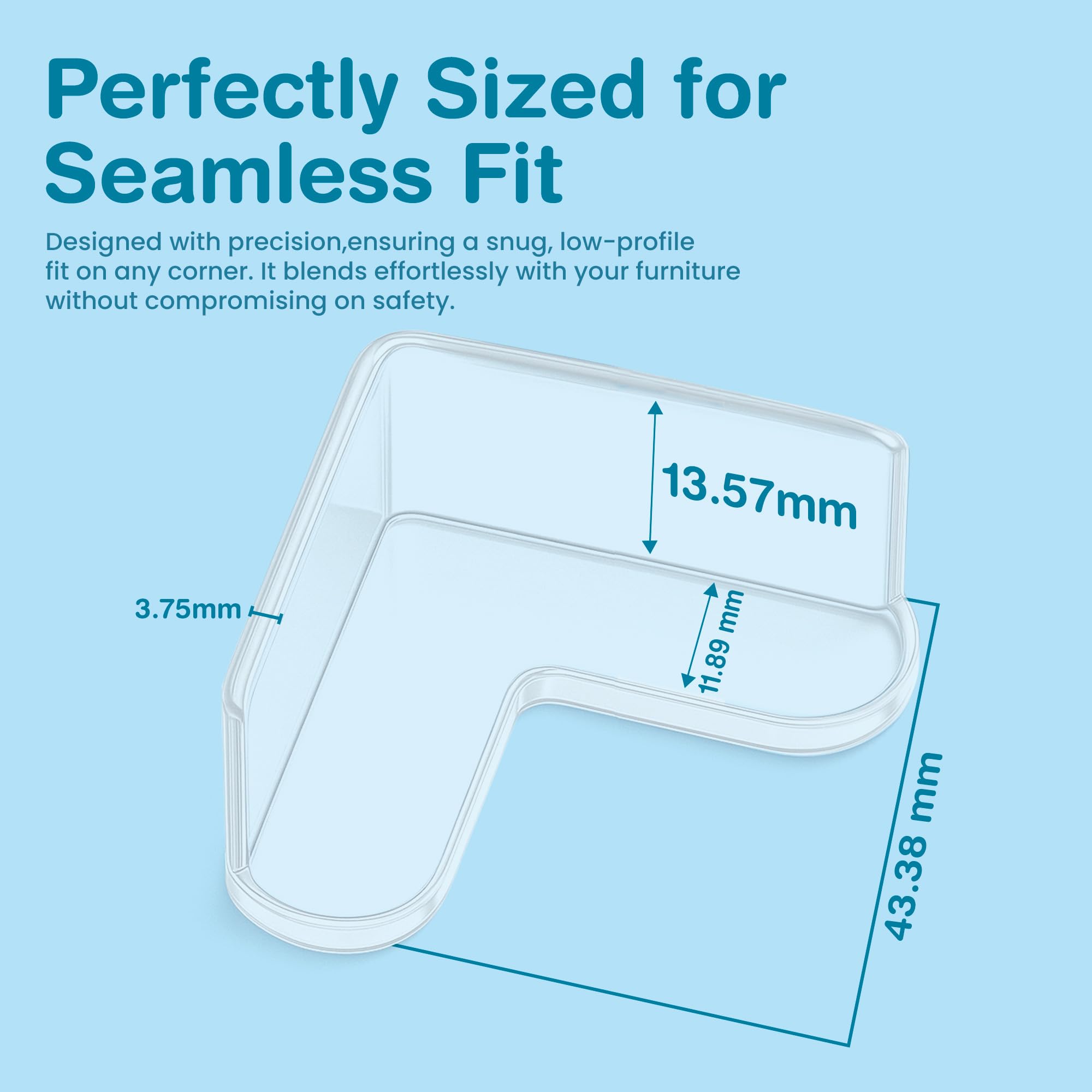 Corner Protector for Baby, Pack of 15 Clear & Transparent Edge Guards for Baby Proofing, Safety Furniture Corner Protectors for Furniture to Prevent Injuries (L Shaped)