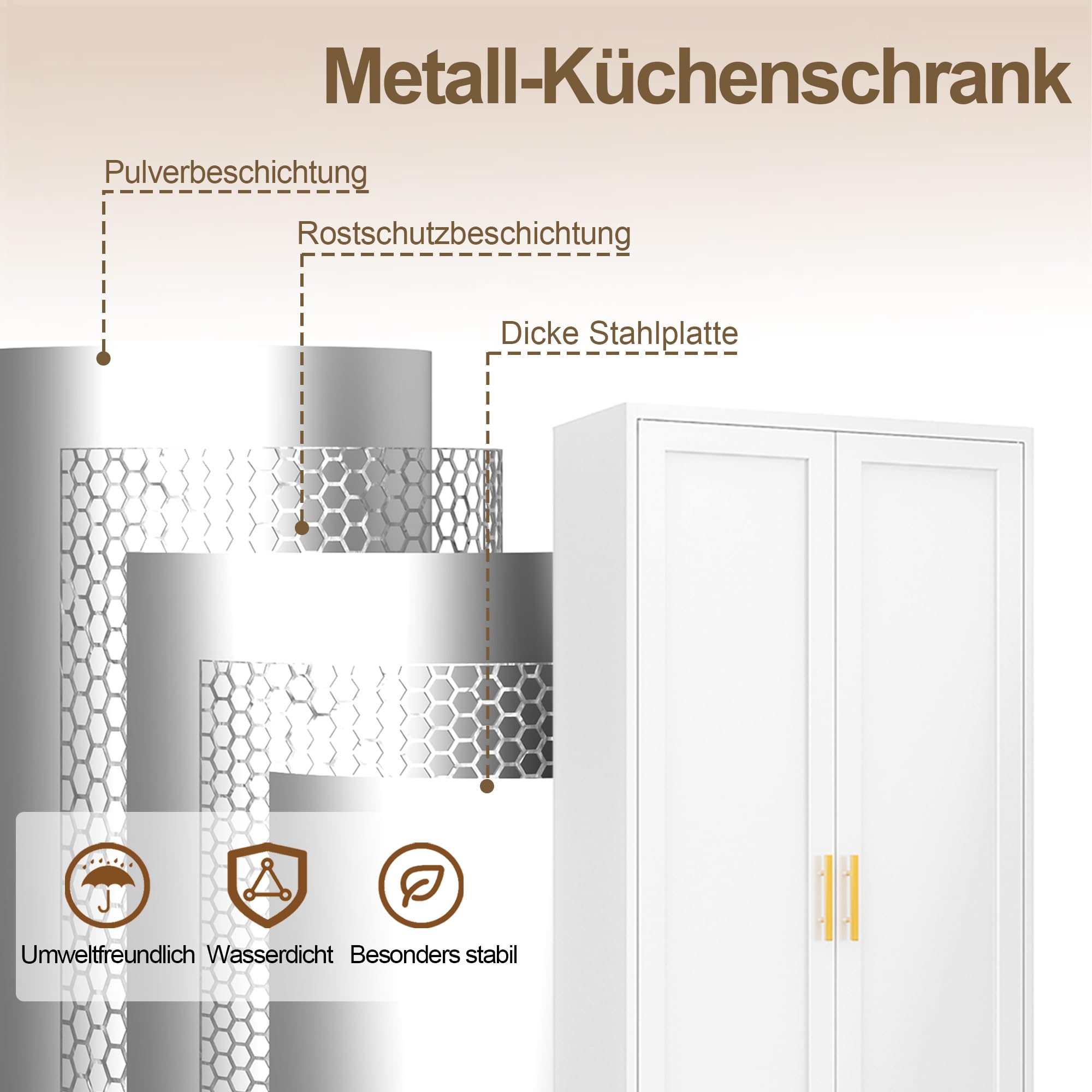 Metallschrank Mehrzweckschrank 5 Ebenen Weiß 180 x 75 x 35 cm