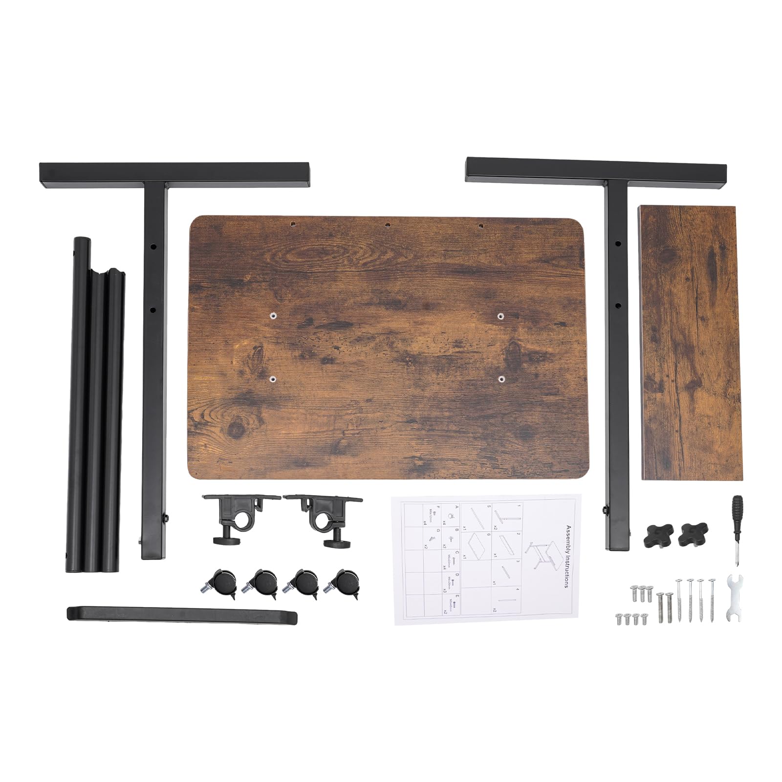 Standing Desk Adjustable Height Mobile Small Stading Desk - Sit Stand Desk Portable Rolling Laptop Desk with Lockable — view 9