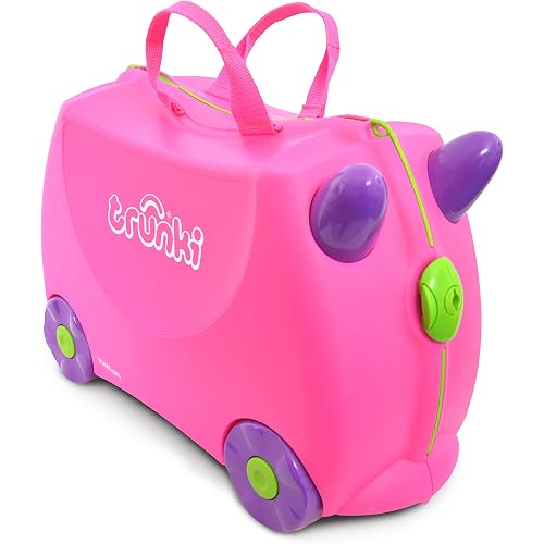 Trunki Kids Ride-On Suitcase & Toddler Carry-On Airplane Luggage: Trixie Girl Pink