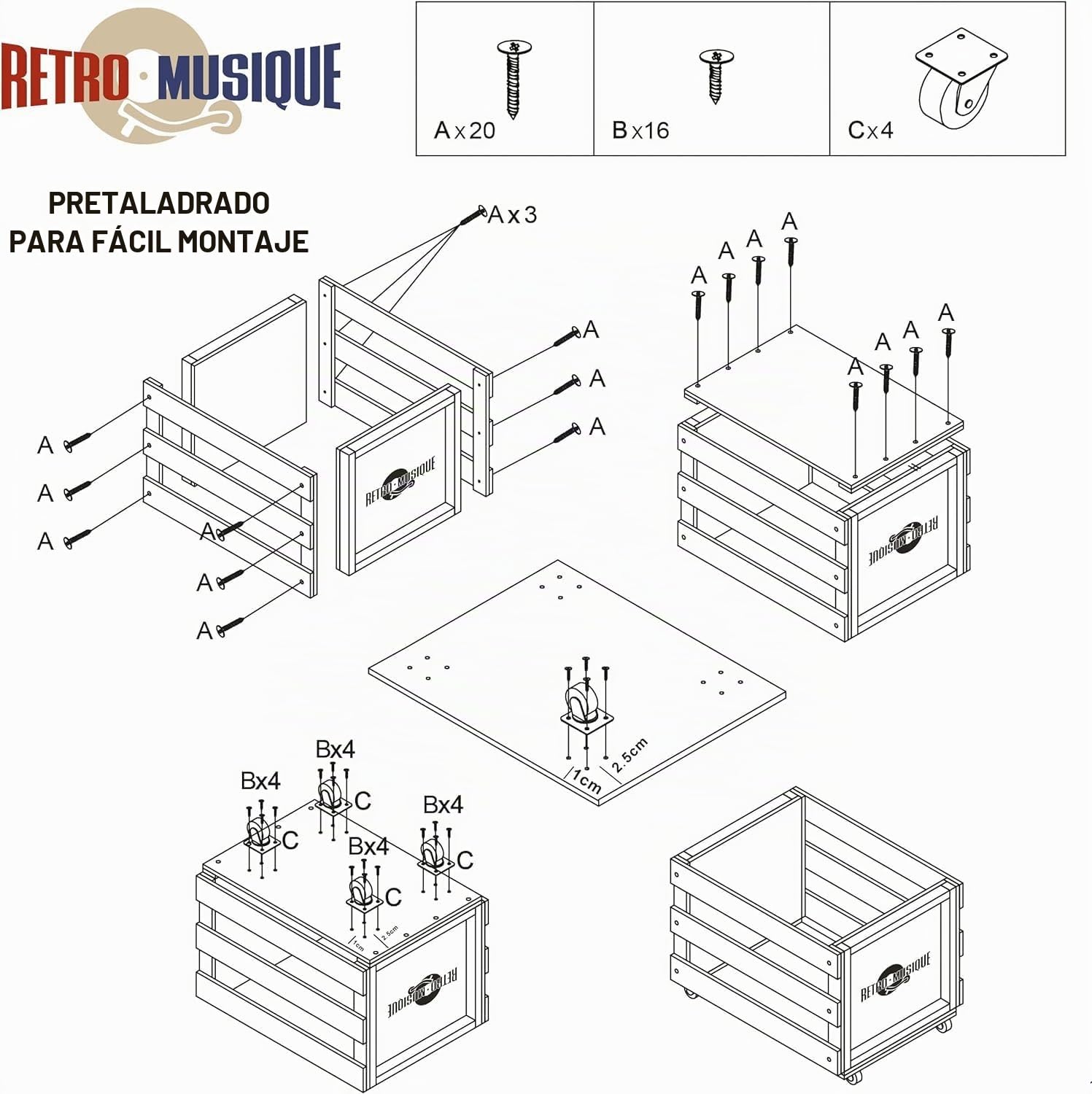 Wooden 12 "LP vinil Records Storage Box con Capacidad máxima para 100 Discos en Ruedas (Manguitos de PVC), la Portada de Hesse Incluye 50 Chaquetas de Vinilo(Acabado de Teca)