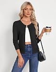 GRACE KARIN Cardigan Bouton à manches longues vers le bas Chandail classique léger Knit Shrug Outwear pour femme