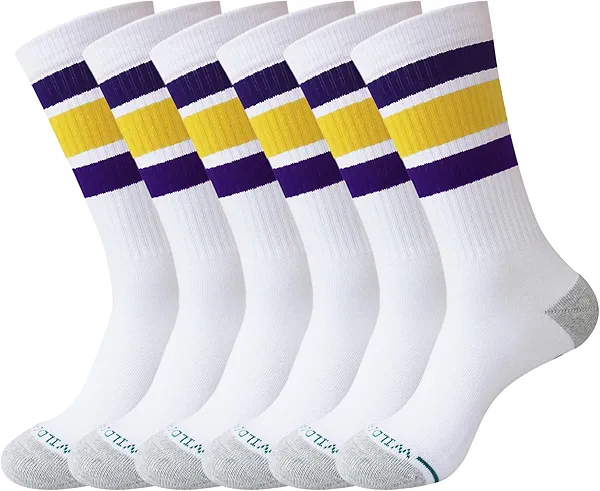 Wildarms Basketball Socks for Men Cushioned Athletic Crew Socks Sports Running 3 Pair