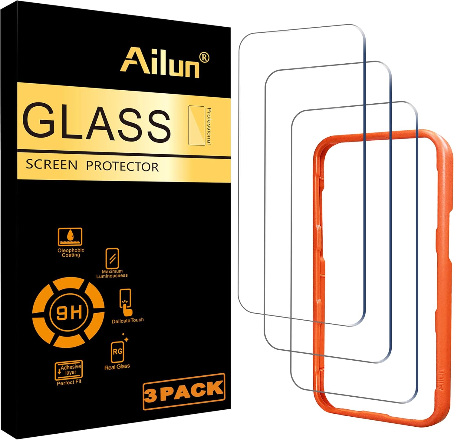 Ailun 3 Pack Screen Protector for iPhone 16 Pro Max [6.9 inch] with Installation Frame