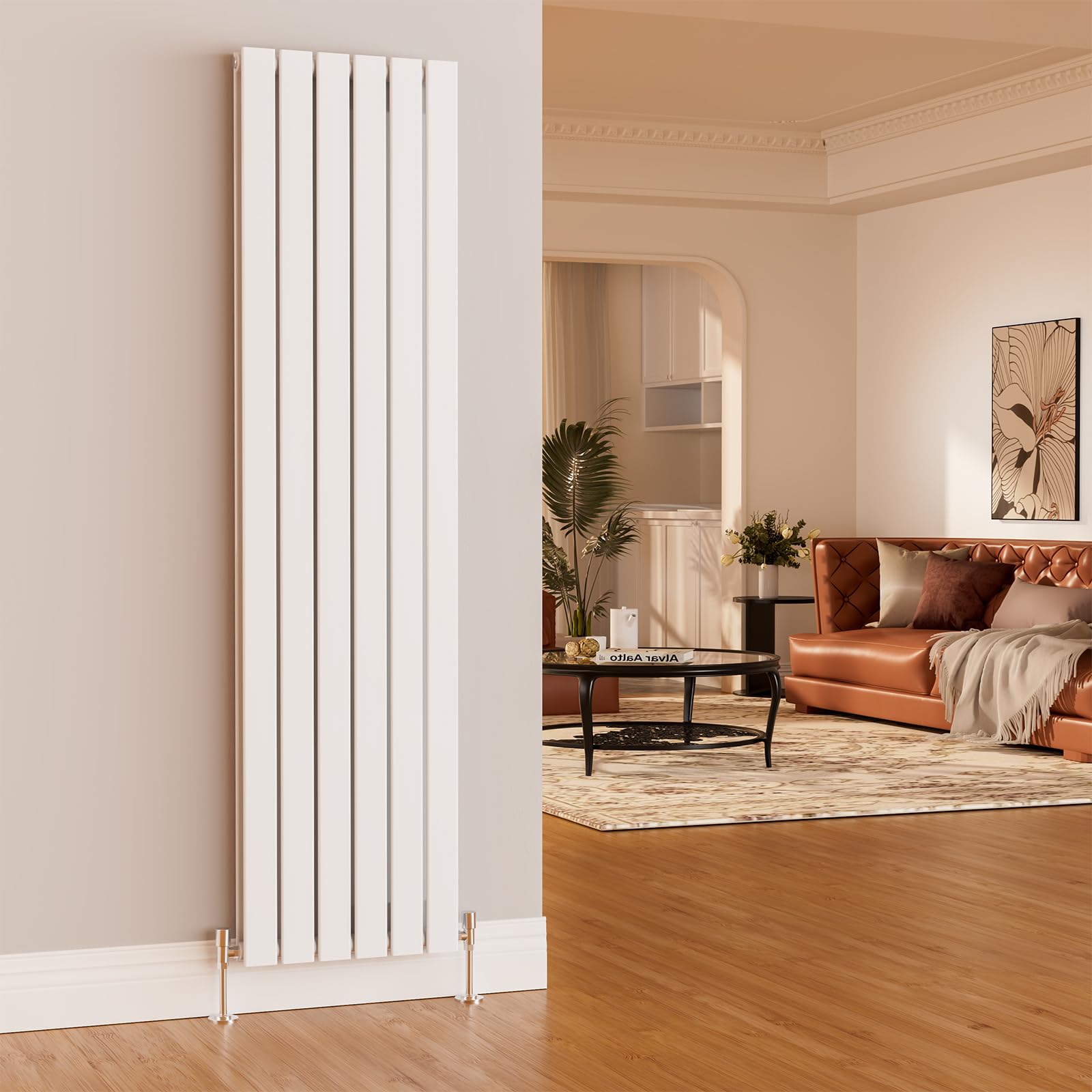 EMKE 1800 x 450 mm Radiator Cover White Vertical Radiator Tall Radiator Wall Mounted Modern Double Flat Panel Radiators Central Heating Radiator Bathroom Radiators for Bedroom Sitting Room