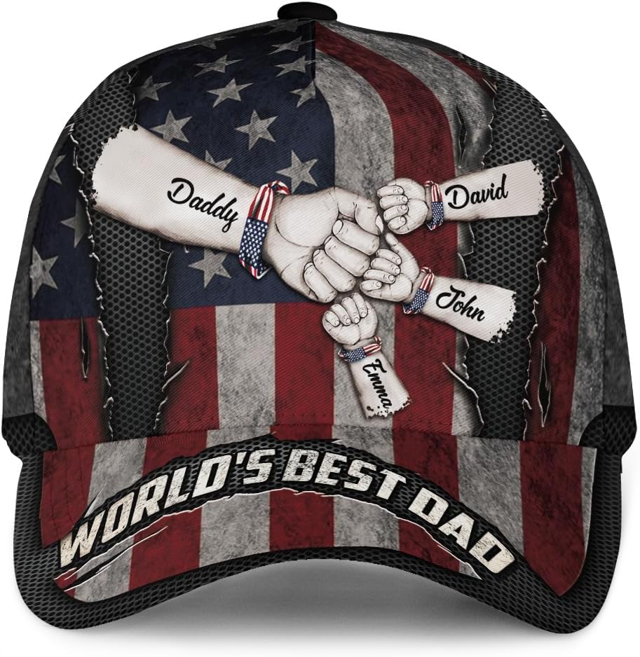 Custom Papa Hats, Personalized Daddy Hat, Customized Dad Hat, Personalized Fathers Day Hat, Fist Bump Hat