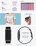 Smart Bracelet, Health Fitness & Activity Tracker with All-Day Continuous Heart Rate/Blood Pressure Monitor, Sleep Tracker, 170+ Sport Modes, 60 Day Battery & Free App, IP68 Smart Band for Android IOS