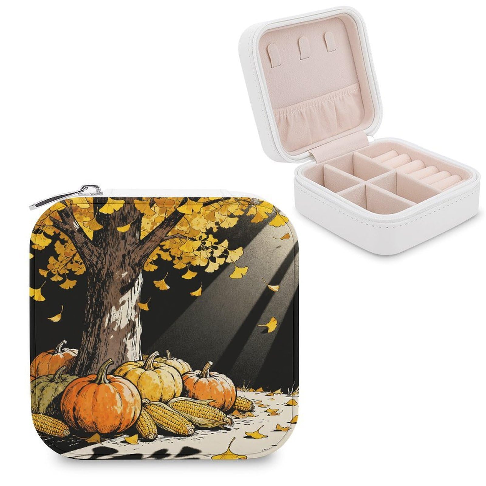 VstaDank Autumn Jewelry Box Beautiful Portable Ring Boxes Cute Large-Capacity Jewelry Case Jewelry Organizer for Mothers Gifts for Earrings Rings Hand Bracelet