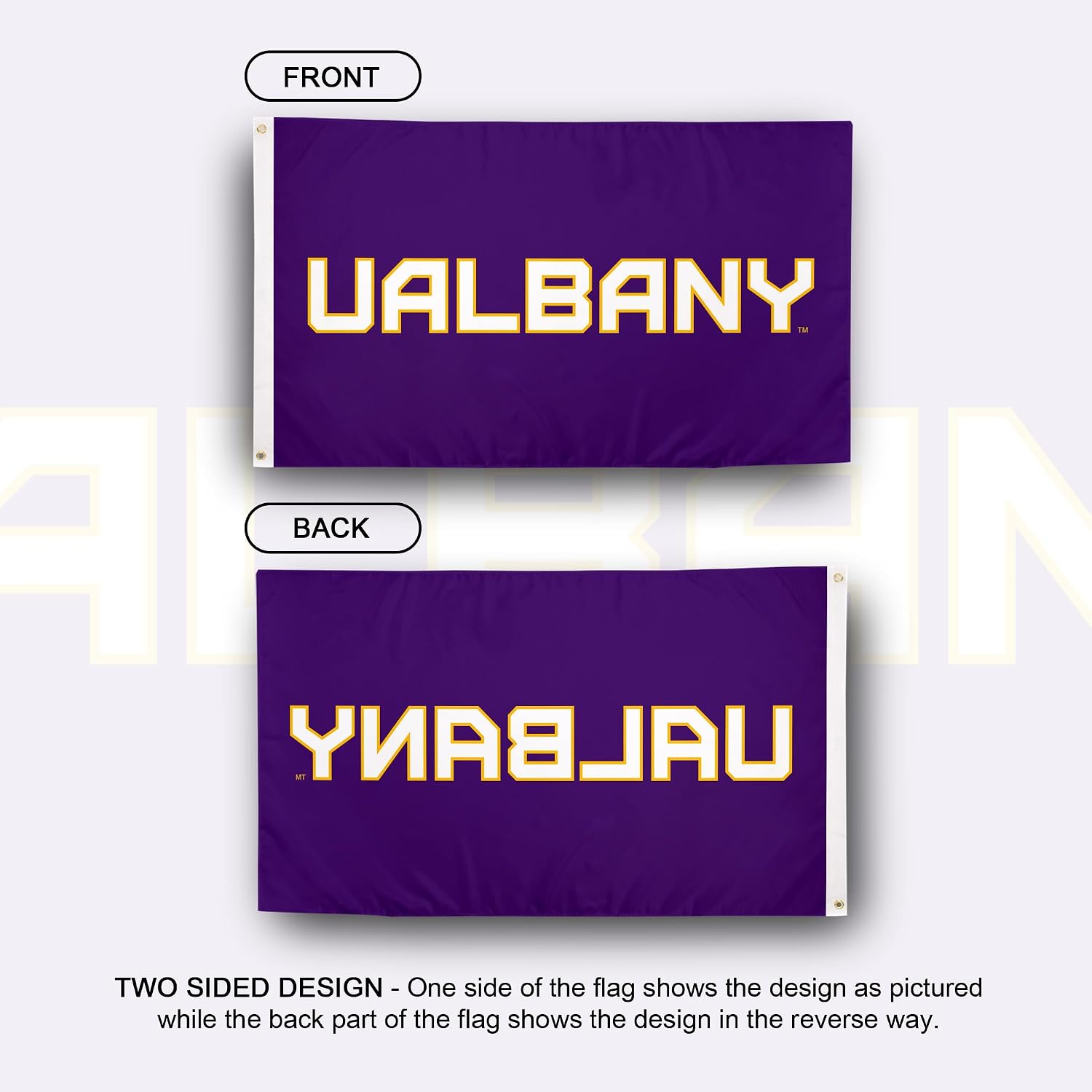Desert Cactus University at Albany UA Flag - 3 x 5 Feet Great Danes Banner, Indoor/Outdoor Durable Fabric, 100% Polyester Design (Style 7)