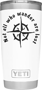 Not All Who Wander are Lost Decal. Great for RVs, Campers, Vans and Jeeps! Perfect for Travelers, Nomads, Backpackers and More! Click for Size and Color Options! 3", Black