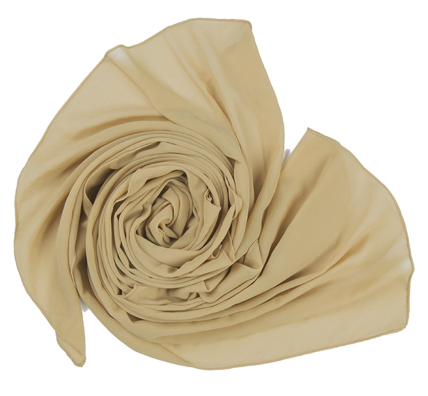World of Shawls Ladies Chic Breezy Flowing Bubble Chiffon Scarf Stole Wedding Party Occasion Prom (Beige)