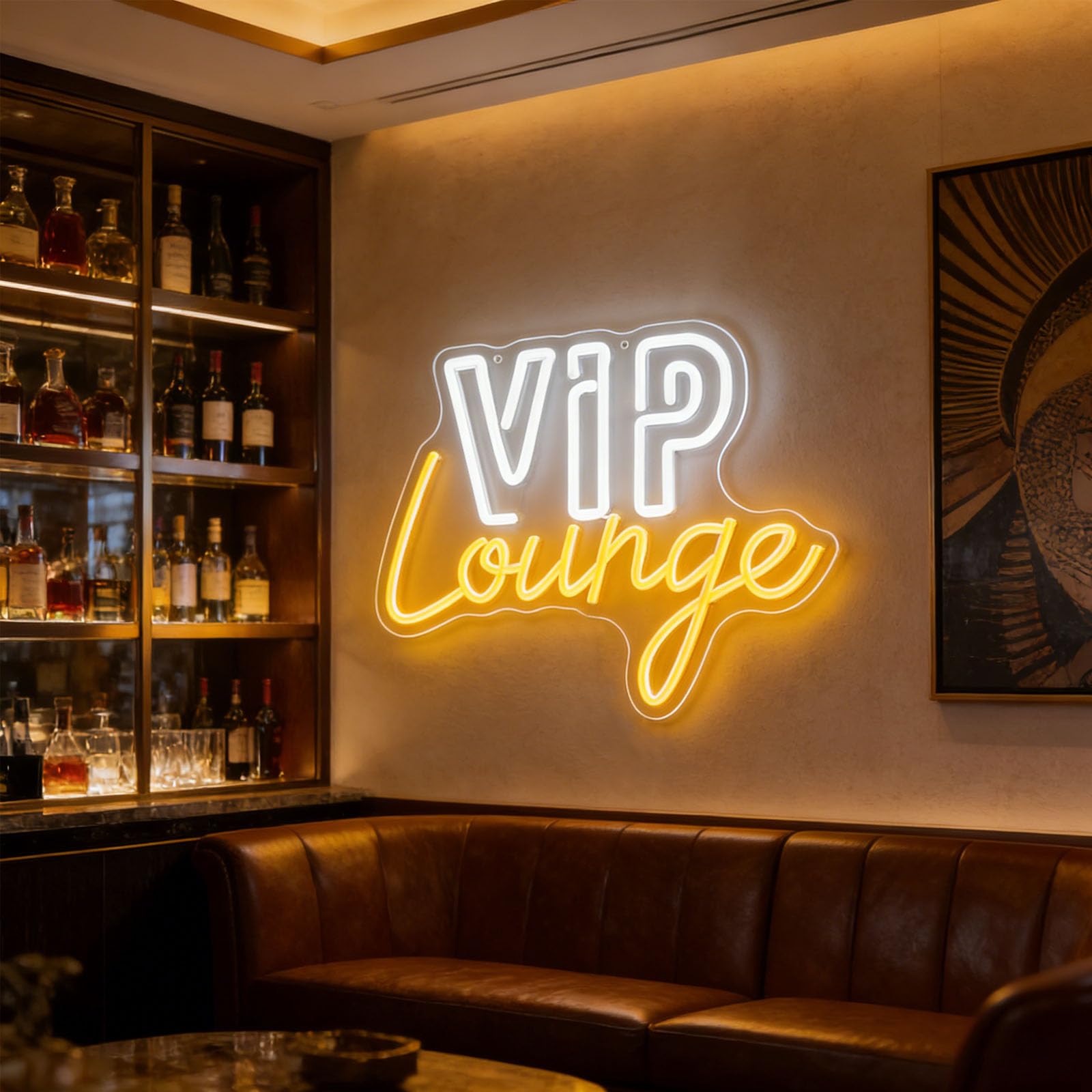 VIP Lounge Neon Sign Brings Dimmable LED Neon Sign USB Powerd Night Lights for Wall Decor Party Decoration Private Club VIP Reception Room Exclusive Lounge Entrance(15.9 * 12.8in)