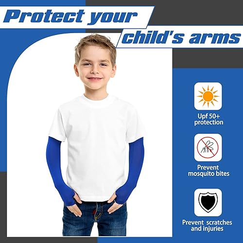 Miniatura 3 de Mepase 10 pares de mangas de brazo para niños, mangas de brazo para niños, protección solar UV, mangas de enfriamiento, mangas de compresión