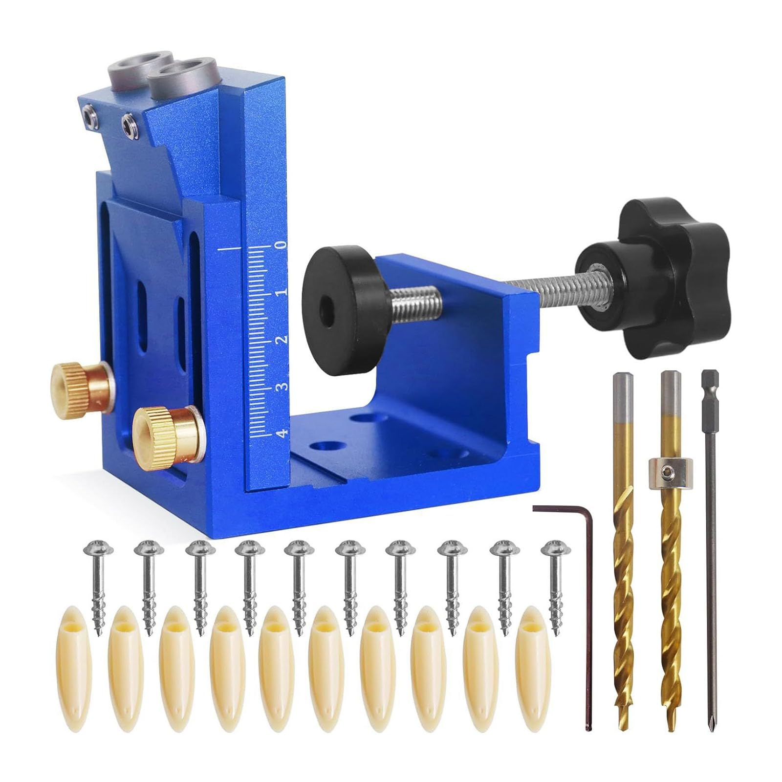 Hdoytxxm Blue Of 3 Manual Hit Tools For Accurate Drilling In Wood Materials Offering Durability Portability For Use Woodworking